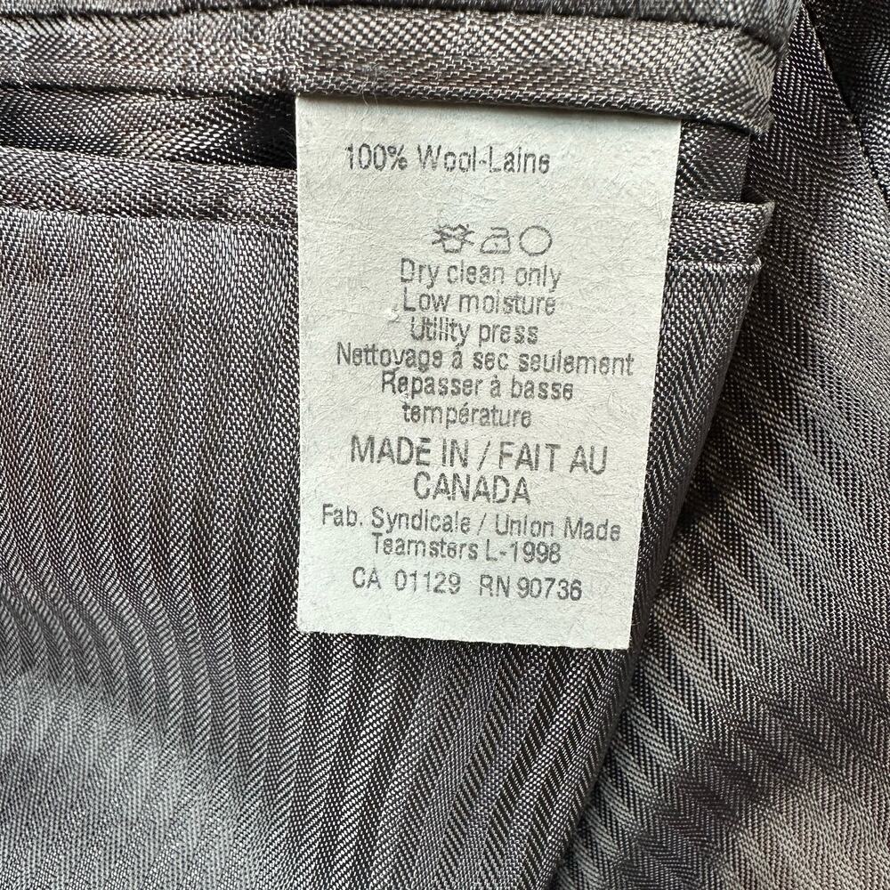 Lauren Ralph Lauren 44L 38x31 Wool Suit Charcoal Gray 2 Button Made Canada - Picture 5 of 15